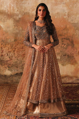 3-PC Embroidered Net STM-5-015 - Peach