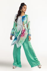 Charmeuse Silk Digital Printed Shirt and Charmeuse Silk Digital Printed Trouser