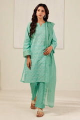 Embroidered Kurta Dupatta Trouser - 2111