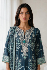 Embroidered Kurta Dupatta - 2425