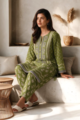 Embroidered Kurta Trouser - 2874