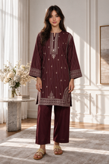 Embroidered Kurta Trouser - 3330