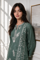 Embroidered Kurta Trouser - 3357