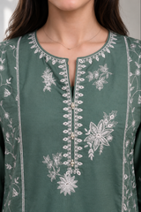 Embroidered Kurta Trouser - 3357