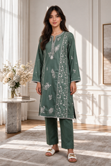 Embroidered Kurta Trouser - 3357