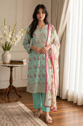 Embroidered Kurta Dupatta Trouser - 2189 - Asian Style House