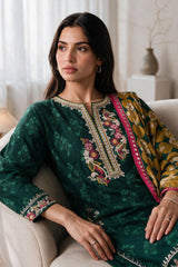 Embroidered Kurta Dupatta Trouser - 2538