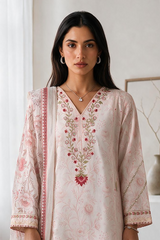 Embroidered Kurta Dupatta Trouser - 3008
