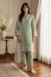 Embroidered Kurta Dupatta Trouser - 3200 - Asian Style House