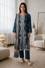 Embroidered Kurta Dupatta Trouser - 3215