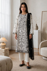 Embroidered Kurta Dupatta Trouser - 3374