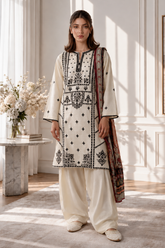 Embroidered Kurta Dupatta Trouser - 3409