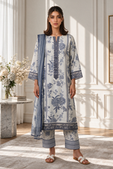 Embroidered Kurta Dupatta Trouser - 3649