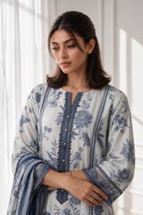 Embroidered Kurta Dupatta Trouser - 3649