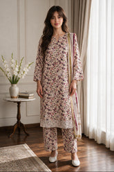 Embroidered Kurta Dupatta Trouser - 3709 - Asian Style House
