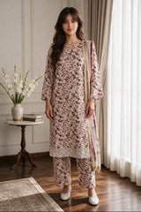 Embroidered Kurta Dupatta Trouser - 3709