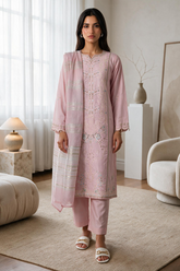 Embroidered Kurta Dupatta Trouser - 3724 - Asian Style House