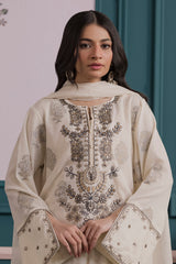 Embroidered Kurta Dupatta Trouser - 2533