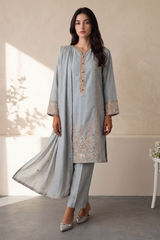 Embroidered Kurta Dupatta Trouser - 2594