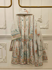 3-Piece Pure Digital Printed Silk Suit – Luxury Elegant Women's Formal Wear S114744