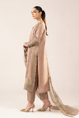 3 Piece Embroidered Raw Silk Suit