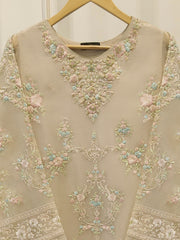 2 Piece - Pure Organza Embroidered Suit S114961