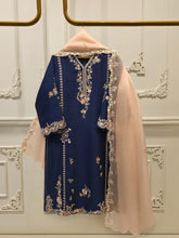 3 Piece- Pure Sheesha Silk Embroidered Suit S115403