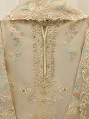 3 Piece - Pure Organza Embroidered Suit S114277