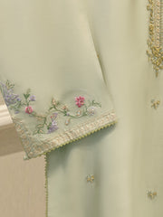 3 Piece- Pure Sheesha Silk Embroidered Suit S114532