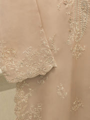 3 Piece - Pure Organza Embroidered Suit S114615