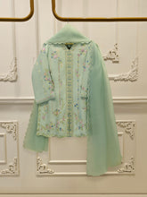 3 Piece- Pure Sheesha Silk Embroidered Suit S114923