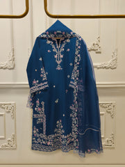 3 Piece - Pure Khaddi Silk Embroidered Suit S115237