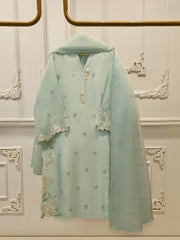 3 Piece- Pure Sheesha Silk Embroidered Suit S115276