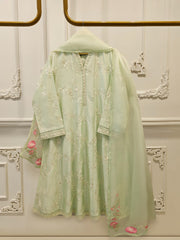 3 Piece- Pure Sheesha Silk Embroidered Suit S115344
