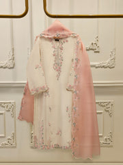 3 Piece- Pure Sheesha Silk Embroidered Suit S115345