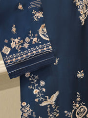 3 Piece- Pure Sheesha Silk Embroidered Suit S115399