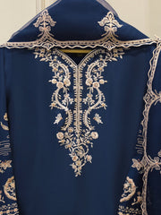 3 Piece- Pure Sheesha Silk Embroidered Suit S115399