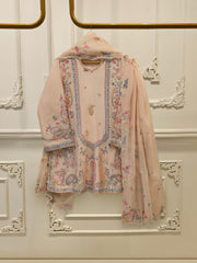 3 Piece- Pure Sheesha Silk Embroidered Suit S115405