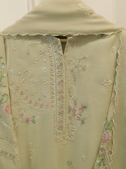 3 Piece - Pure Khaddi Silk Embroidered Suit S115427