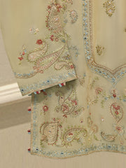 3 Piece- Pure Sheesha Silk Embroidered Suit S115416