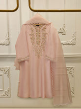 3 Piece- Pure Sheesha Silk Embroidered Suit S115425