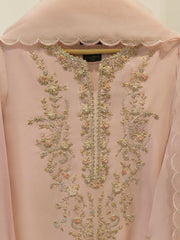 3 Piece- Pure Sheesha Silk Embroidered Suit S115425