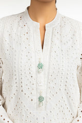 Cambric Schiffli Embroidered Shirt And Dupatta
