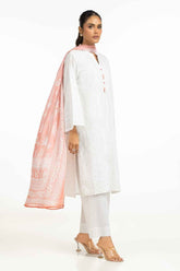 Cambric Schiffli Embroidered Shirt And Dupatta
