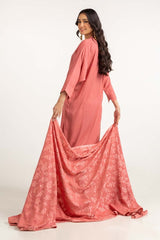 Dyed Acrylic Viscose Shirt With Yarn Dyed Velvet Dupatta
