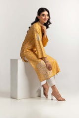 Dyed Self Jacquard Embroidered Shirt