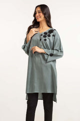 Dyed Cotton Yarn Dyed Embroidered Shirt