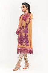 Luxury Pret Dyed Tissue Slub Embroidered Kurti