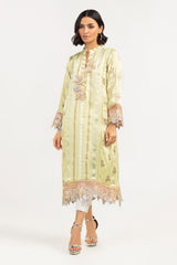 Luxury Pret Satin Silk Embroidered Shirt