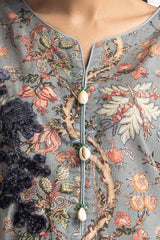 3 Piece Khaddar Printed With Embroidered Suit